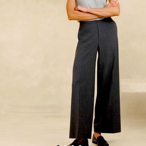 Zara Basic Wide Leg Ankle Pants - Charcoal